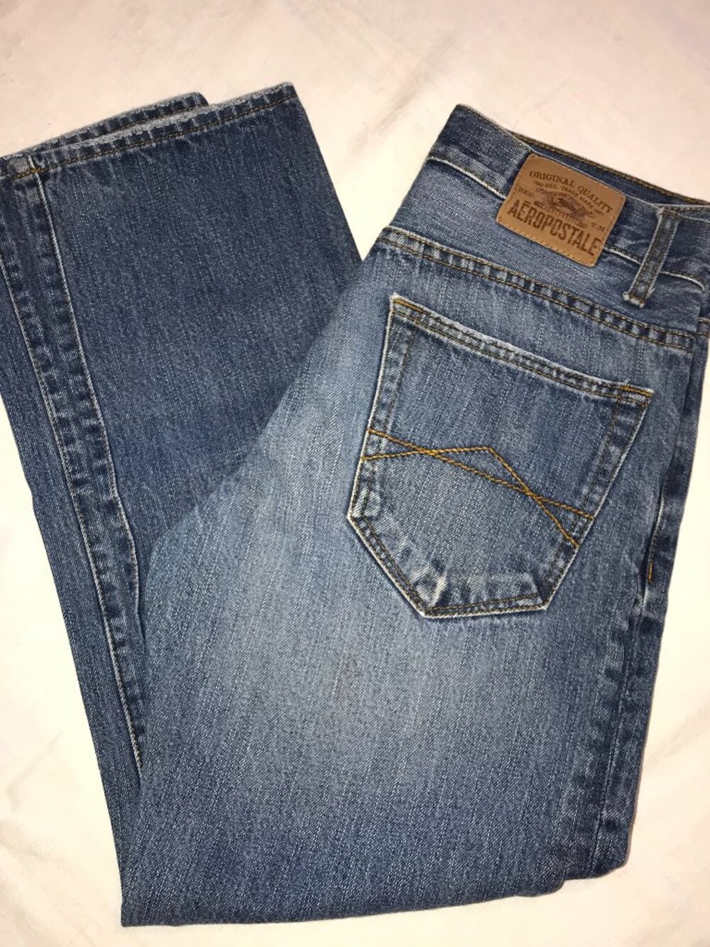 2000's Boys Aeropostale Essex Straight Leg Dark Blue Jeans Size 27/28